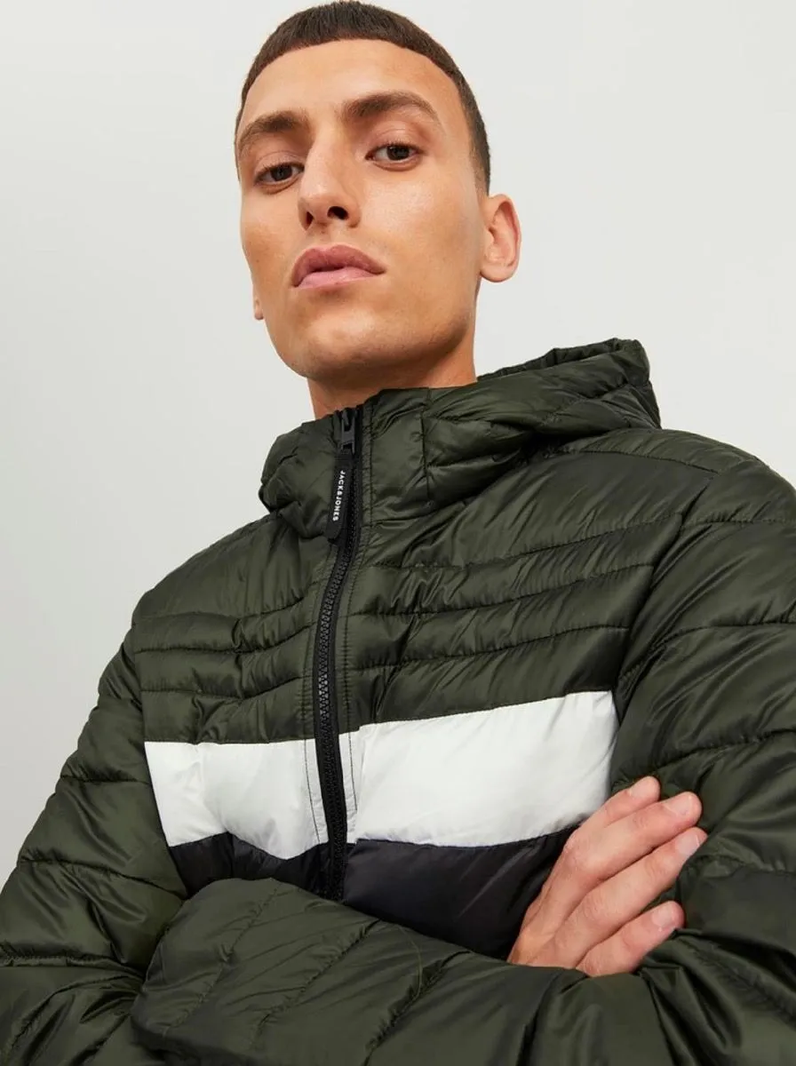 Jack and Jones Hero Puffer Hooded Jacket Rosin and Blocked