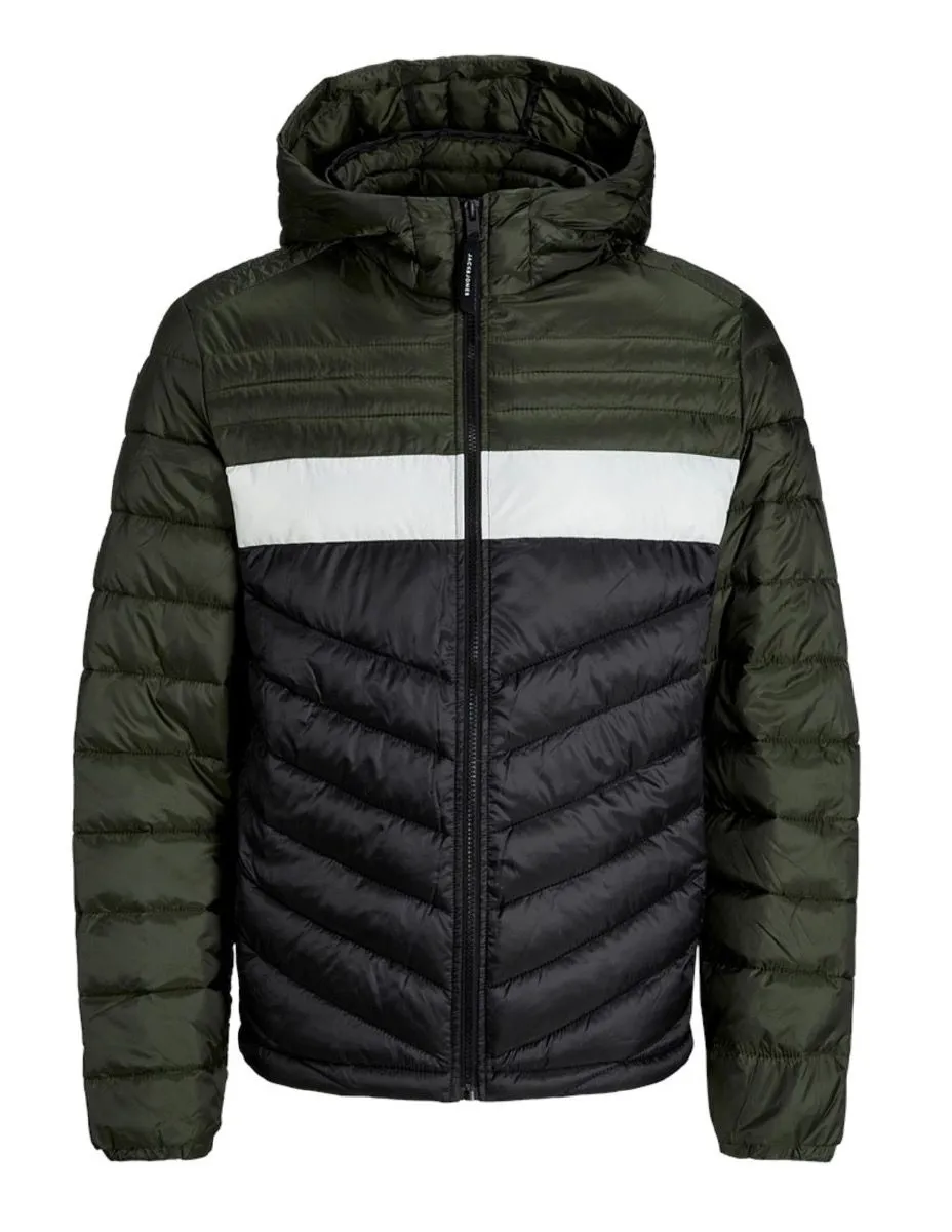 Jack and Jones Hero Puffer Hooded Jacket Rosin and Blocked