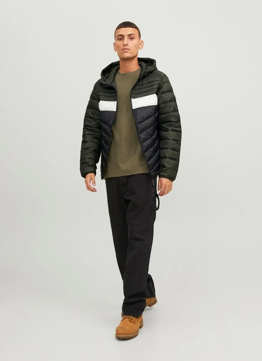 Jack and Jones Hero Puffer Hooded Jacket Rosin and Blocked