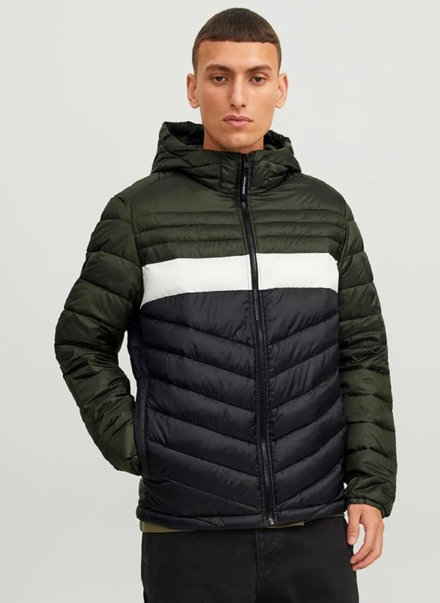 Jack and Jones Hero Puffer Hooded Jacket Rosin and Blocked