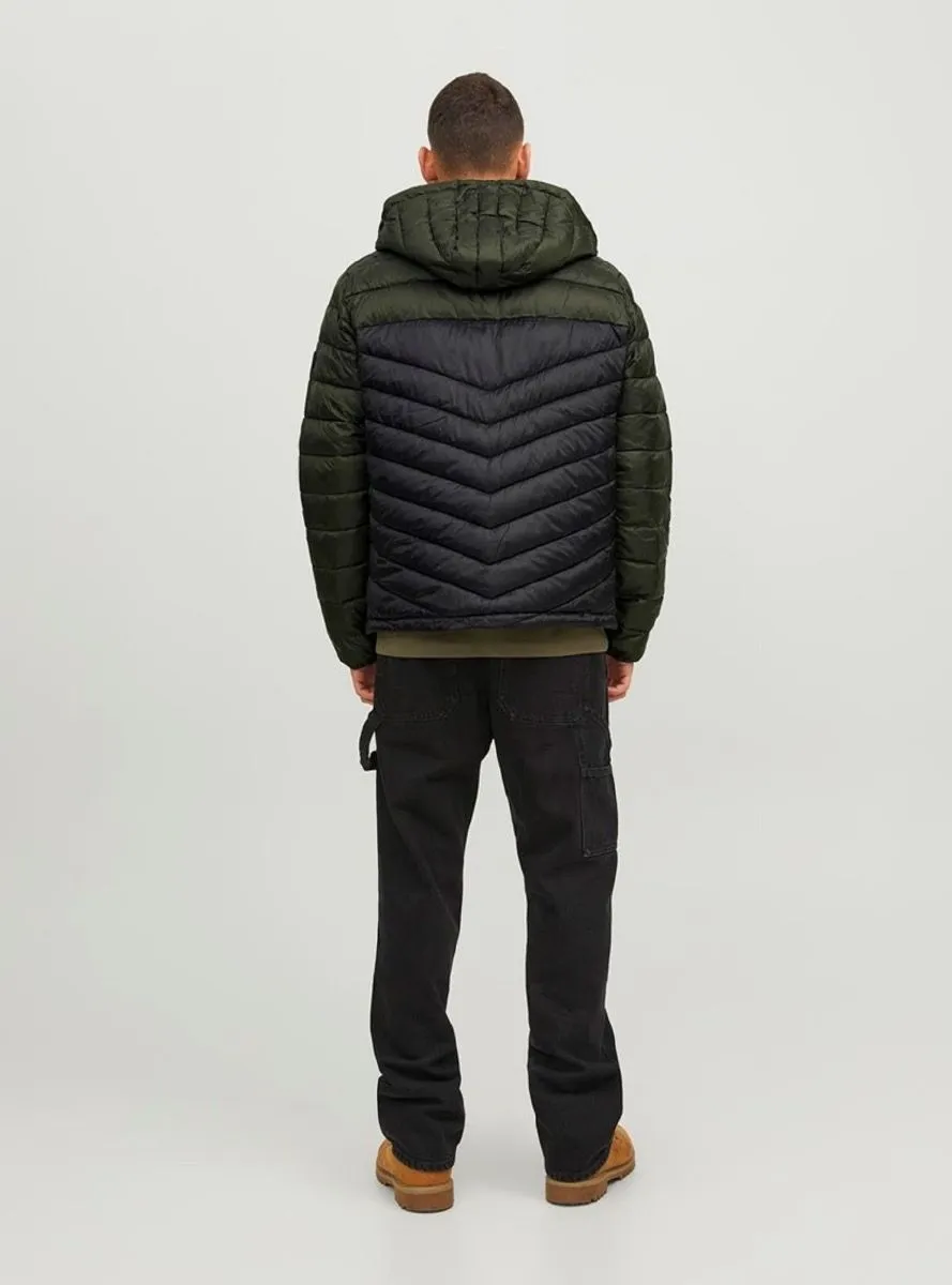 Jack and Jones Hero Puffer Hooded Jacket Rosin and Blocked