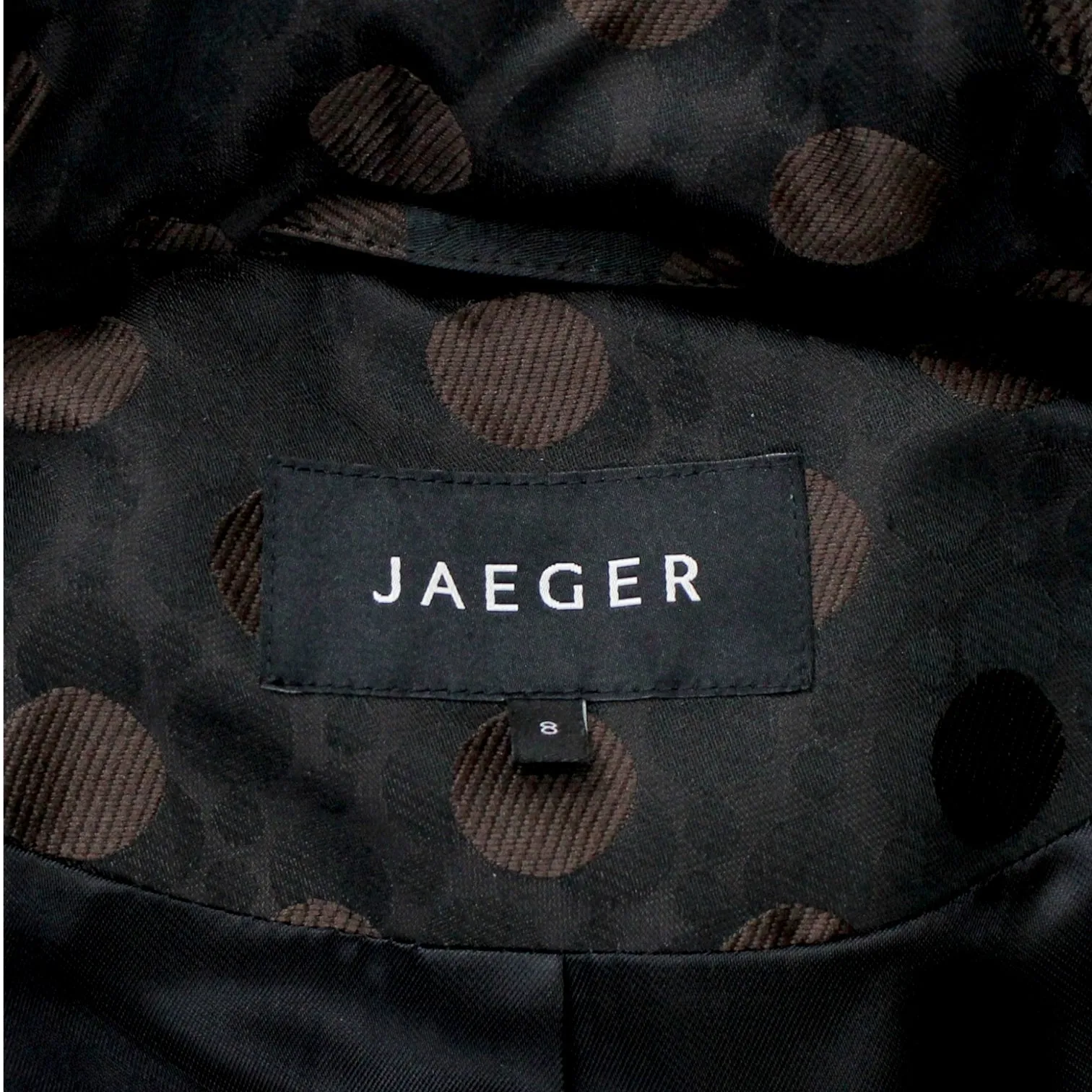 Jaeger Brown Jacquard Spot Coat Limited Edition