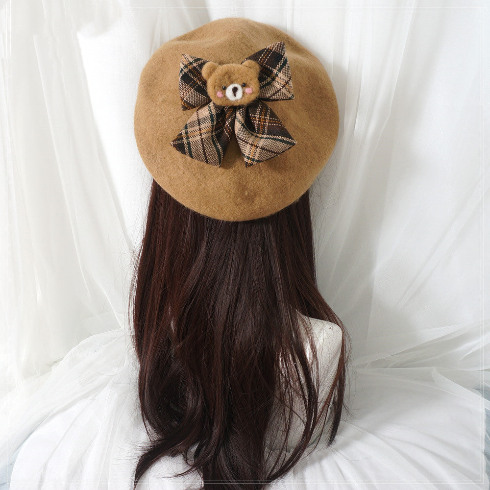 Japanese bear bow beret, BY0088.