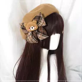 Japanese bear bow beret, BY0088.