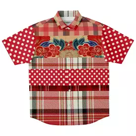 Jersey Salsa Plaid Patchwork Men's Button Down Shirt