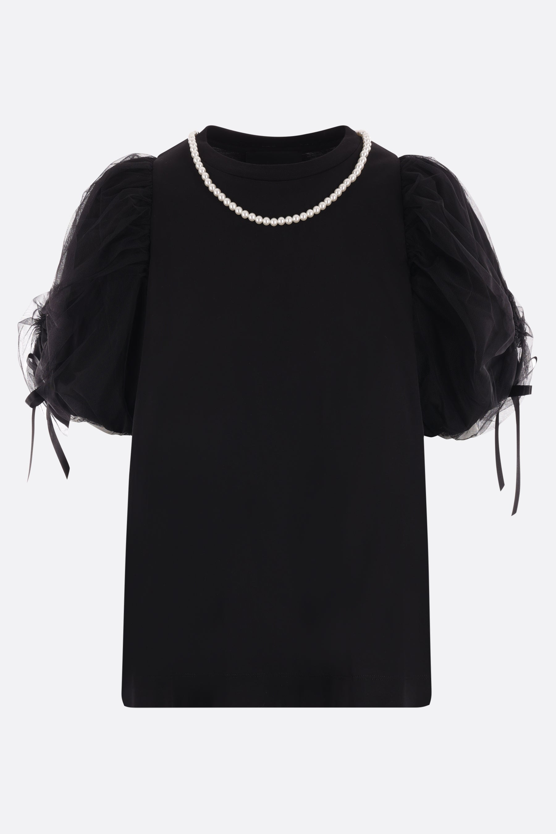 Jersey t-shirt tulle sleeves