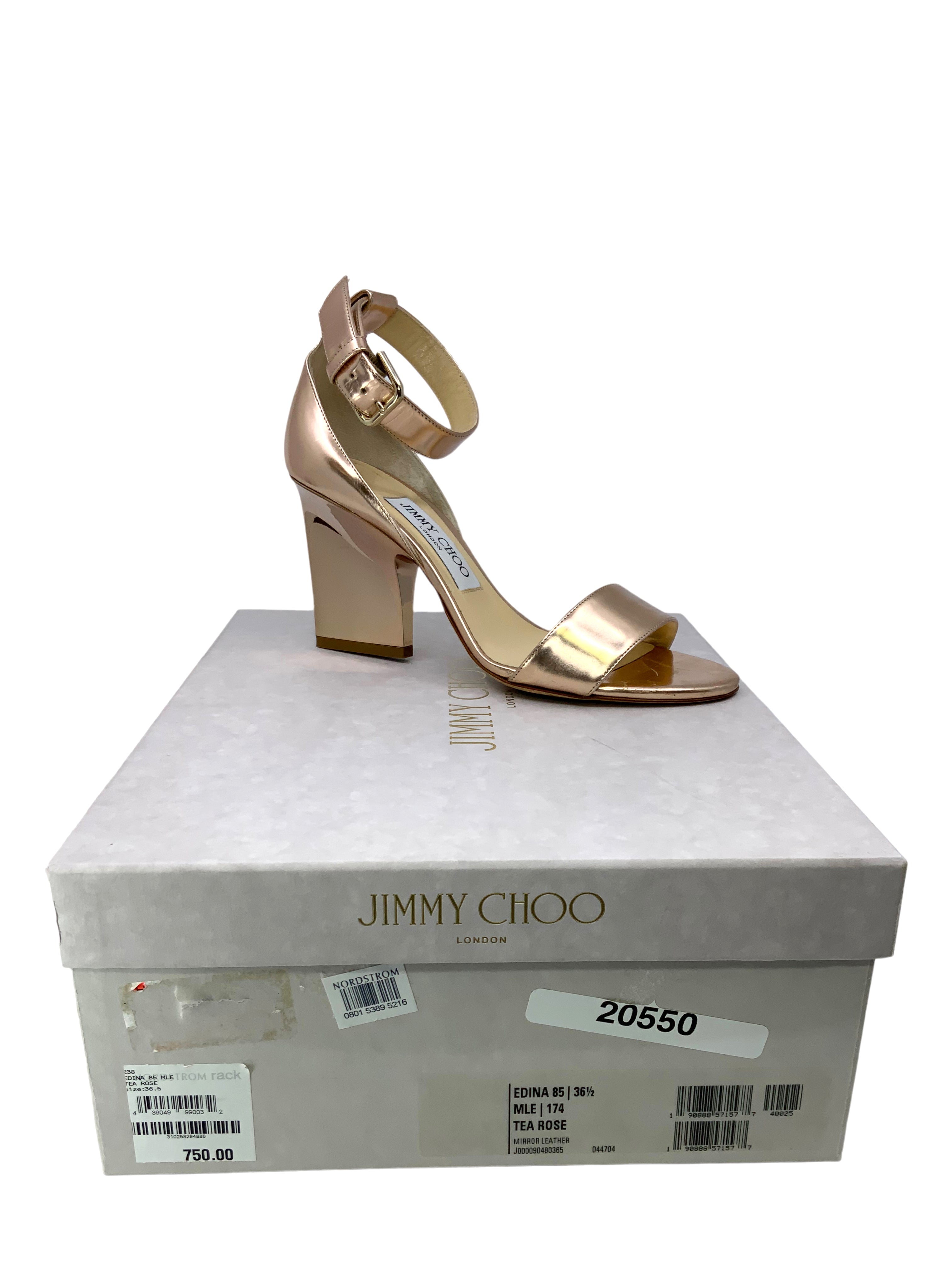 Jimmy Choo Edina 85 Sandals Size 6.5 - Ankle Strap Sandals (Revised for Google search)