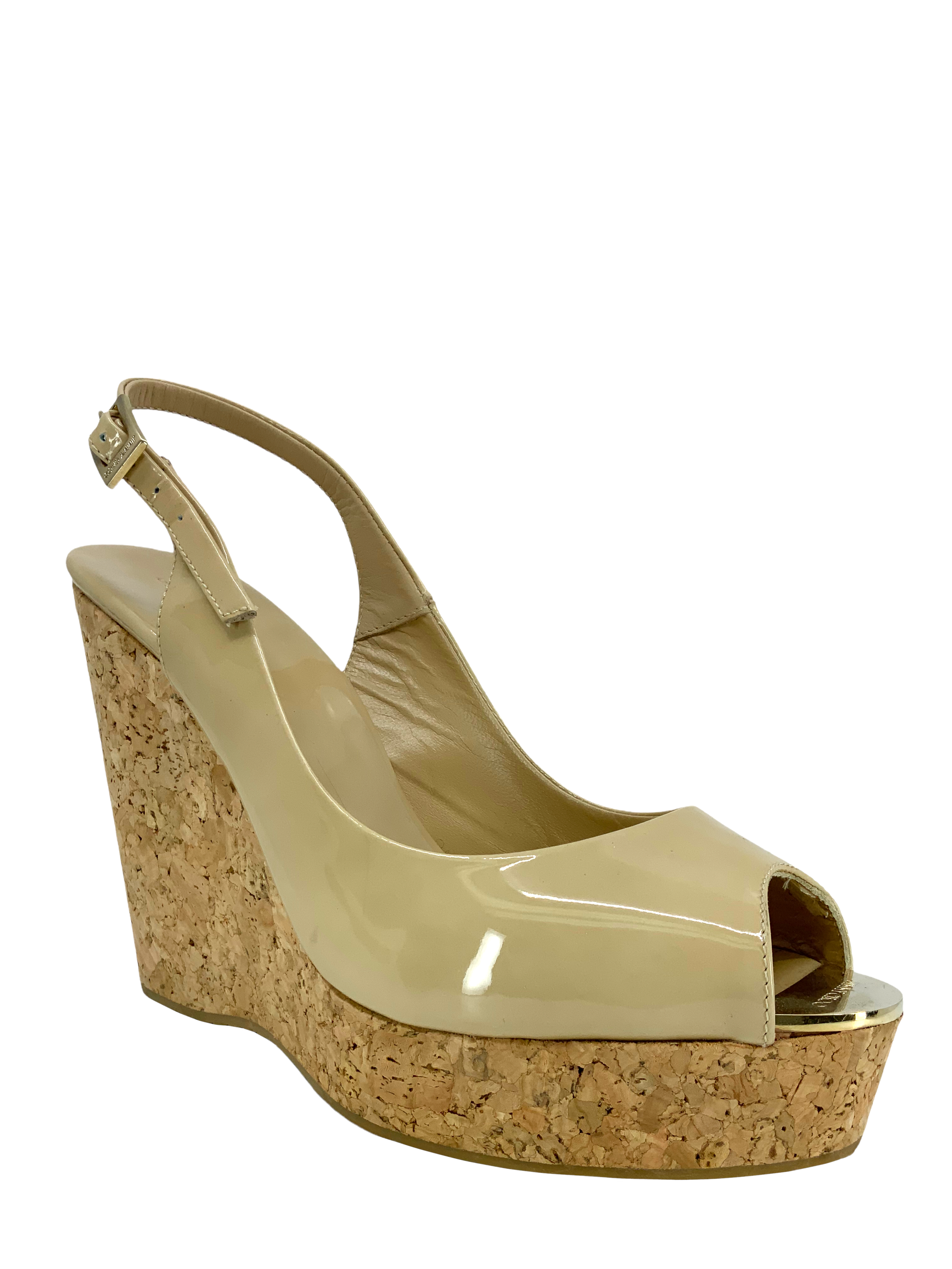 Jimmy Choo Prova Cork Wedge Slingback Sandals Size 11 - buy online