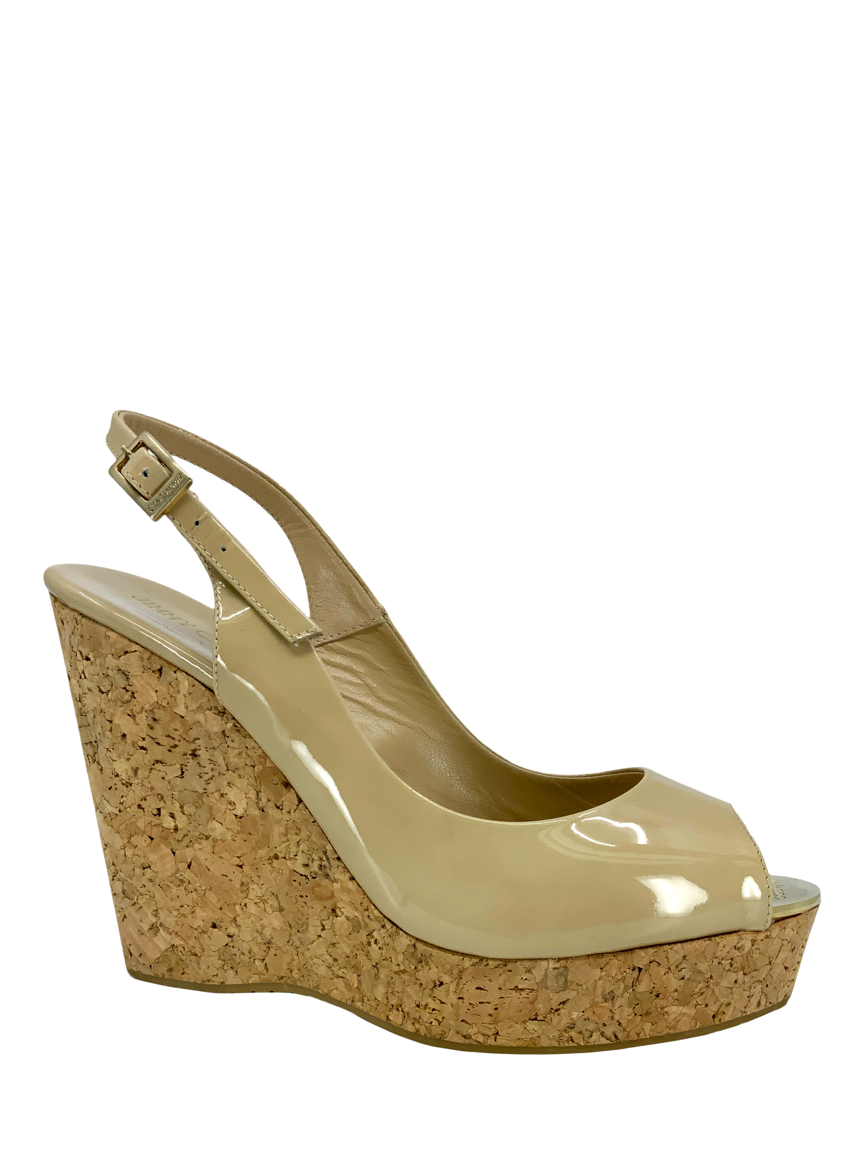 Jimmy Choo Prova Cork Wedge Slingback Sandals Size 11 - buy online