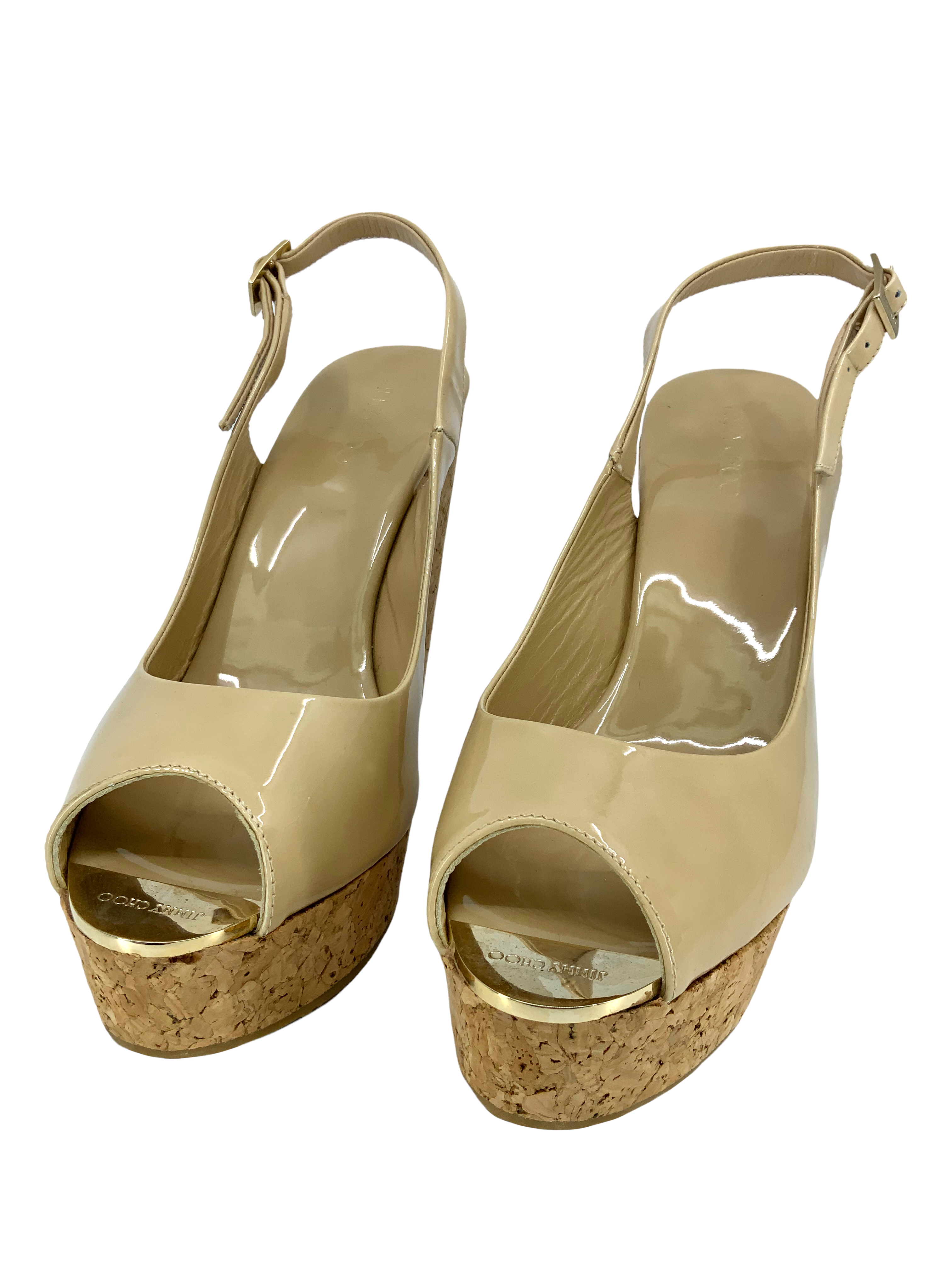 Jimmy Choo Prova Cork Wedge Slingback Sandals Size 11 - buy online