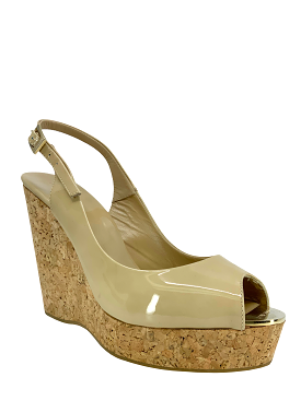 Jimmy Choo Size 11 Prova Cork Wedge Slingback Sandals