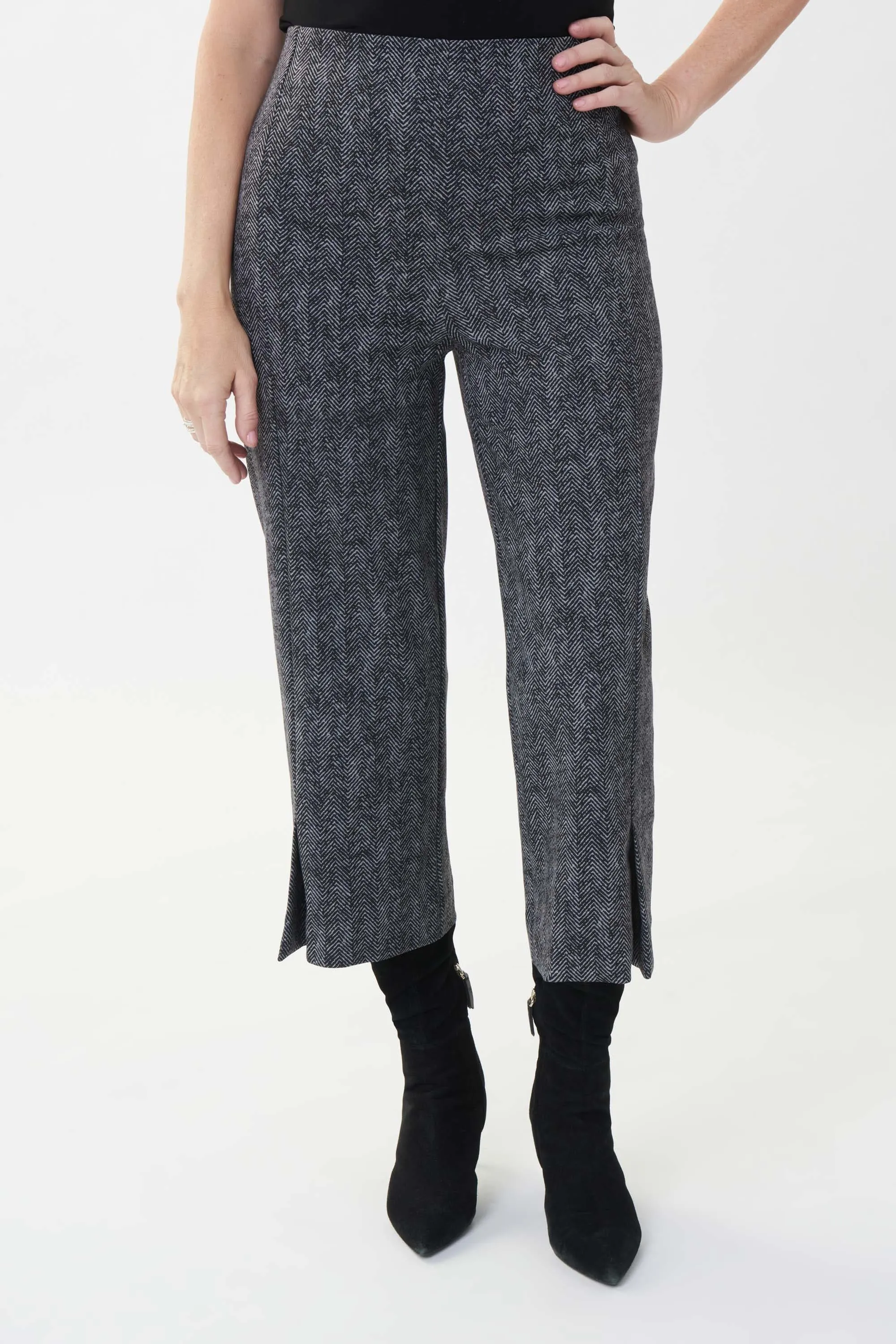 Joseph Ribkoff Herringbone Culotte Pant 223137 - Herringbone Culotte Pant