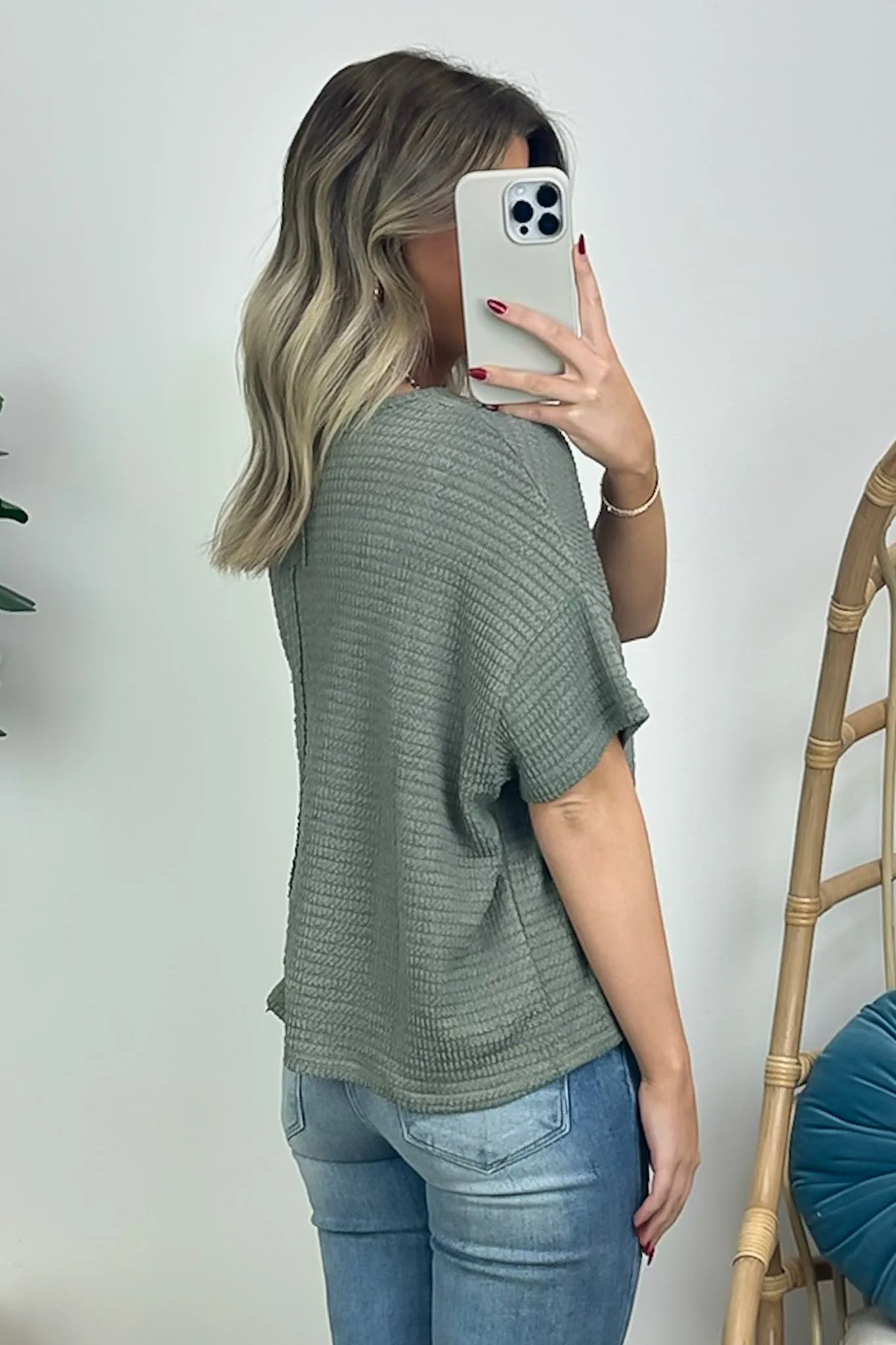 Julietta V Neck Cropped Short Sleeve Top Back In Stock