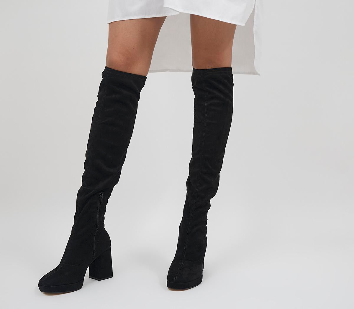 Kabul Black Micro Sock Boots for Women