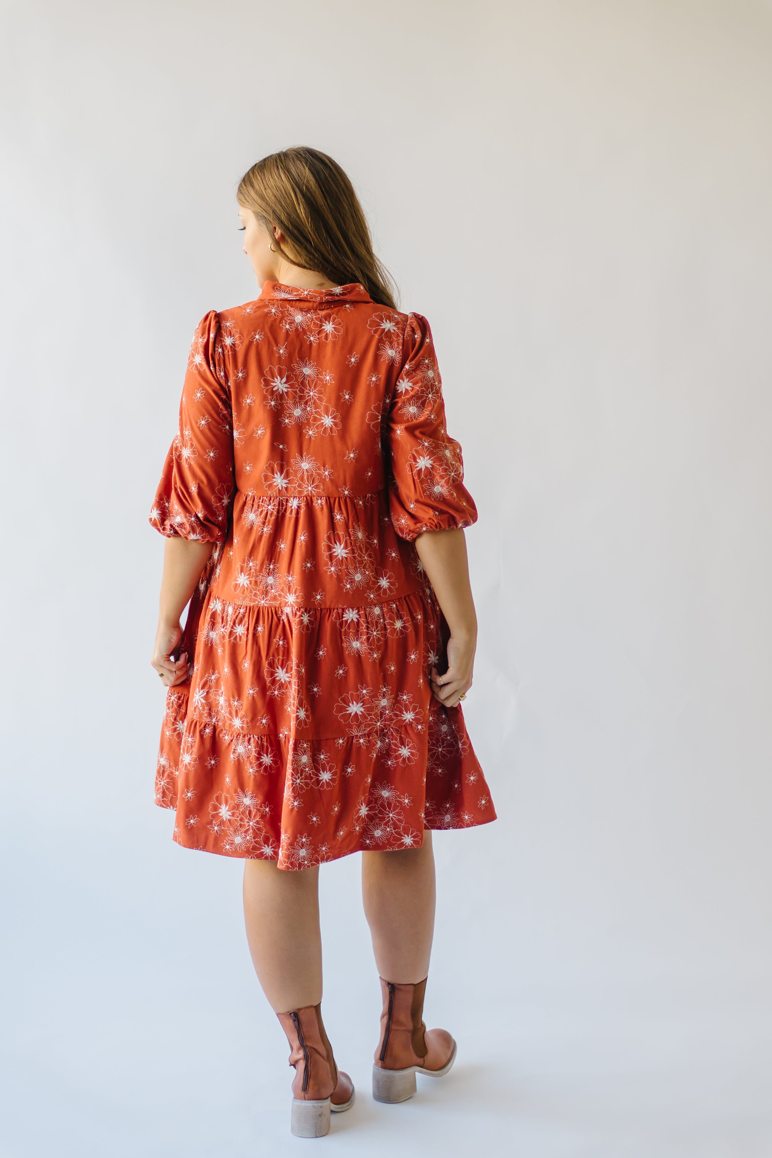 Kailen Button-Down Rust Dress - Shop Now