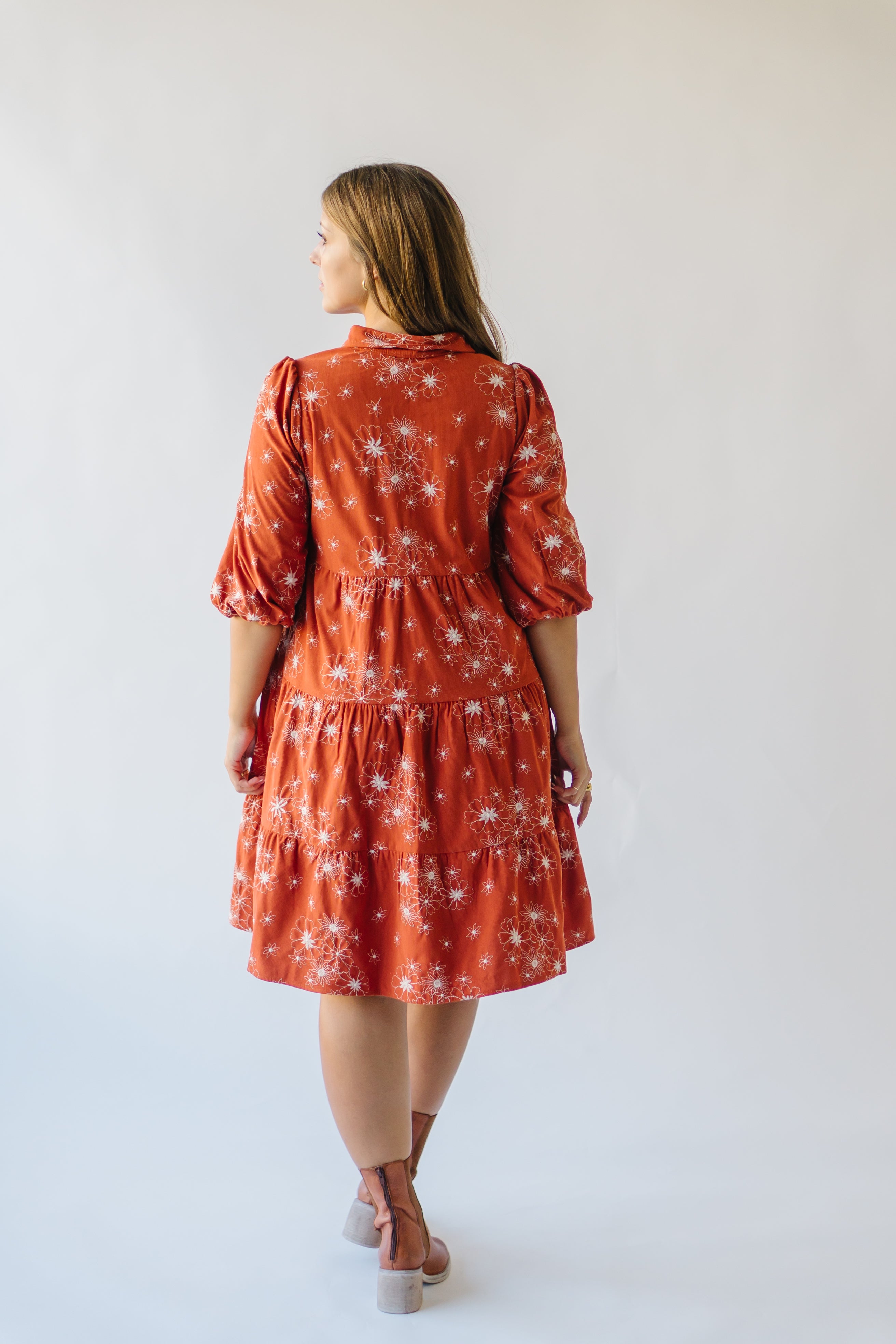 Kailen Button-Down Rust Dress - Shop Now