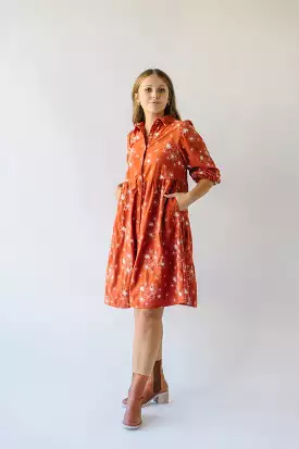 Kailen Button-Down Rust Dress - Shop Now