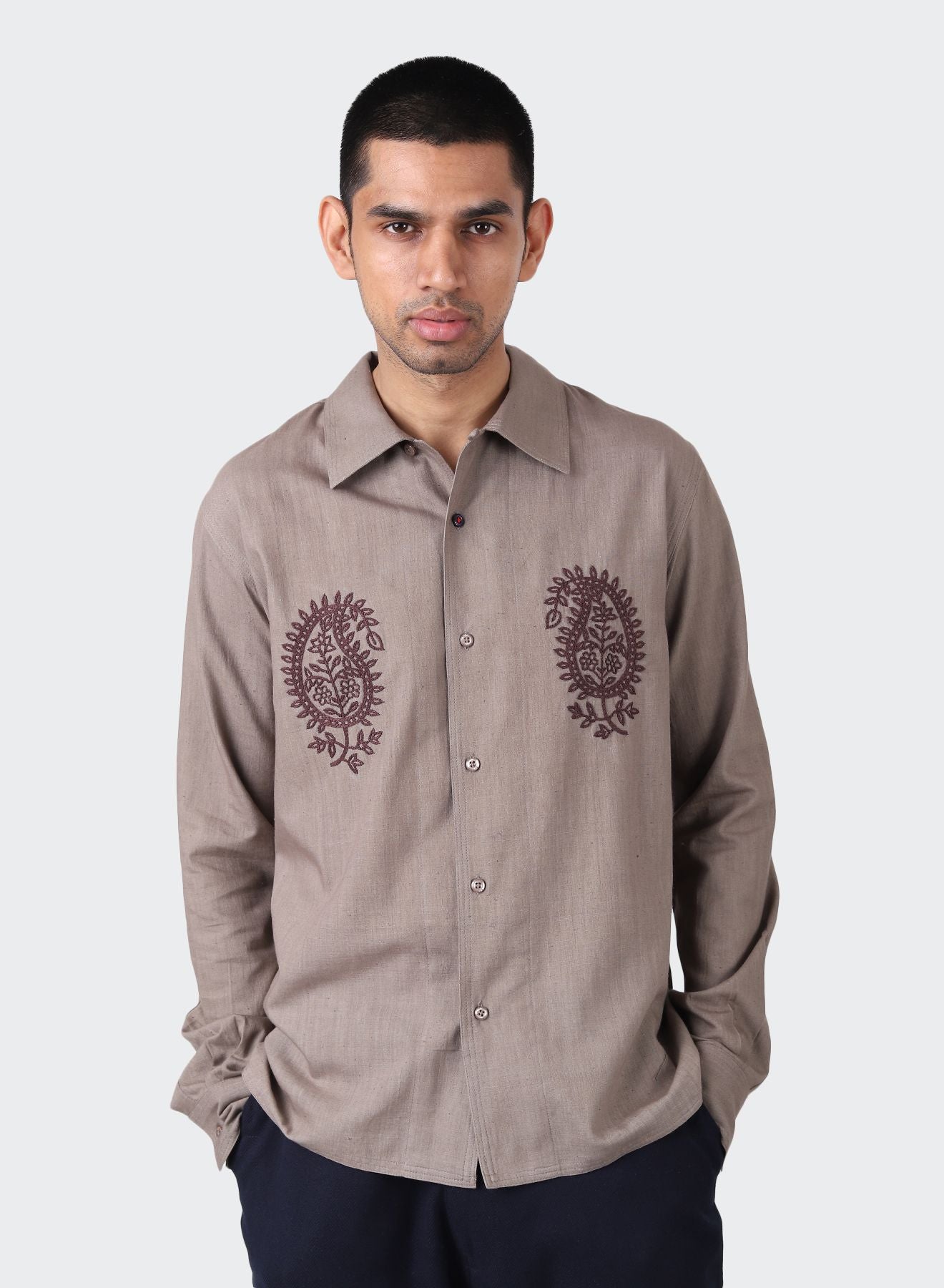 KARDO DESIGN Chintan Shirt - Hand Embroidered, Long Sleeve