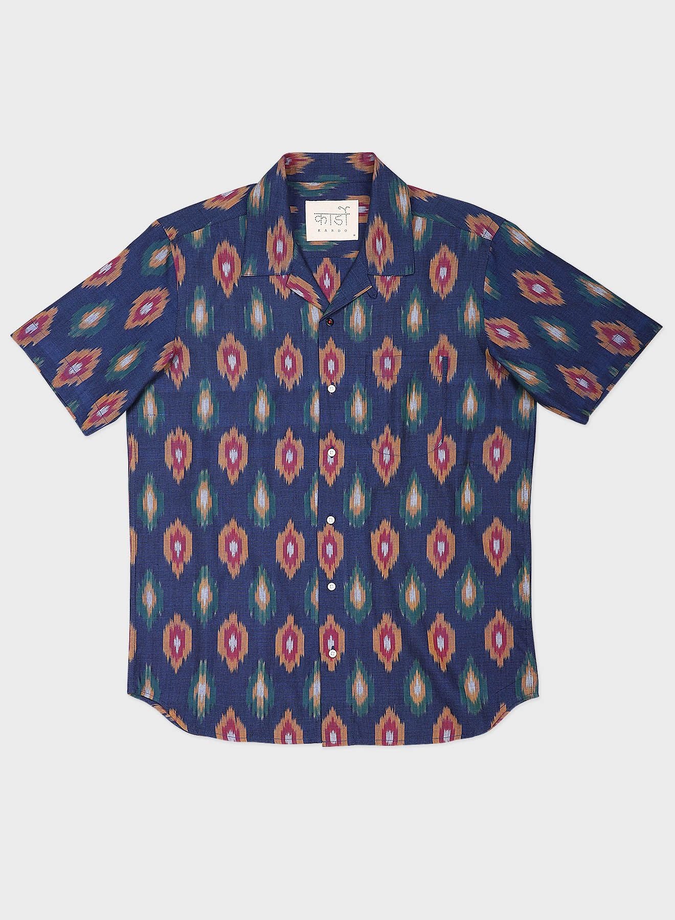 Kardo Design Lamar Ikat Camp Collar Short Sleeve Shirt - Regular Fit