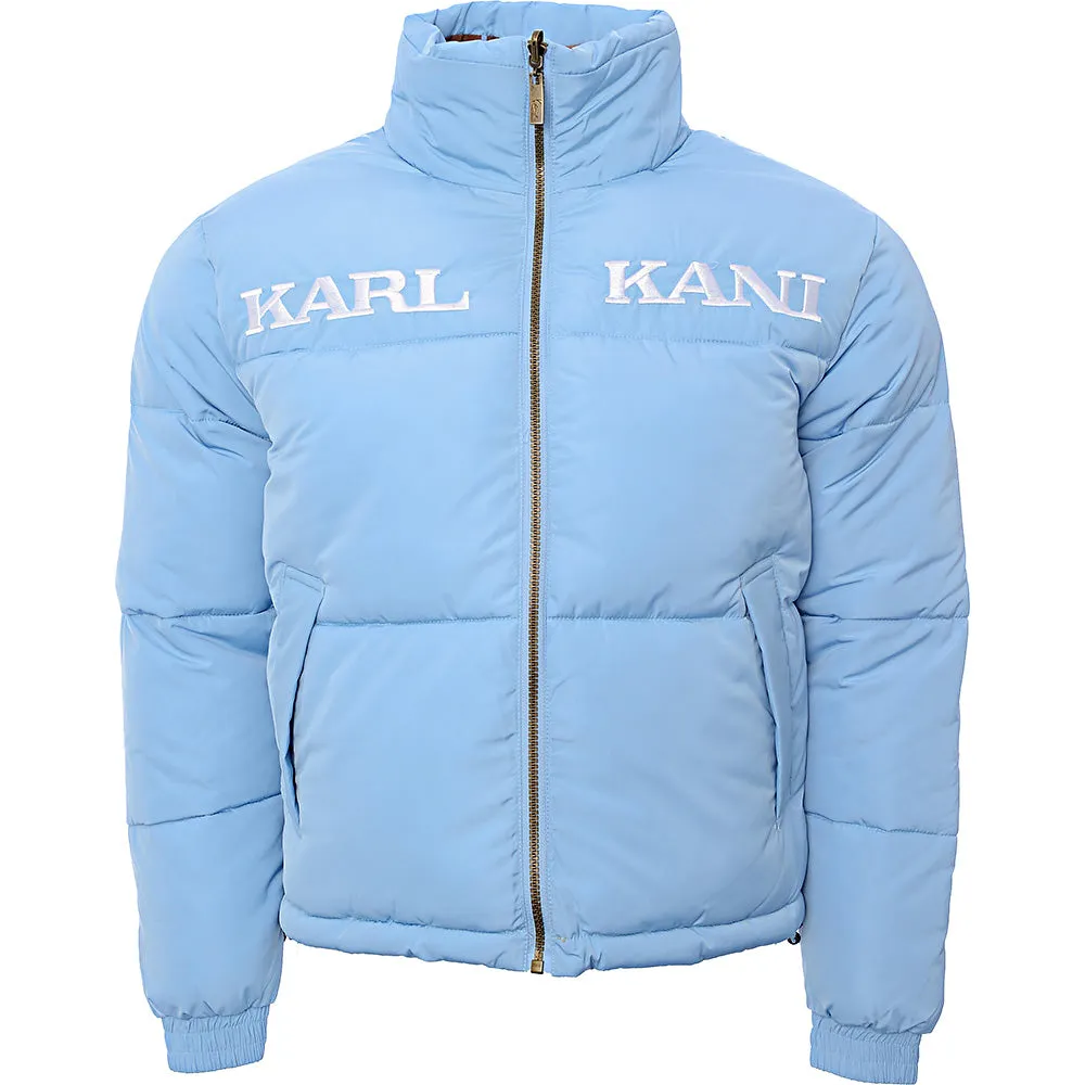 Karl Kani Retro Check Baby Blue Reversible Puffer Jacket for Women