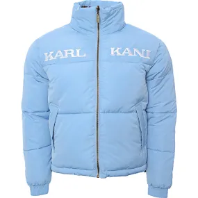 Karl Kani Retro Check Baby Blue Reversible Puffer Jacket for Women