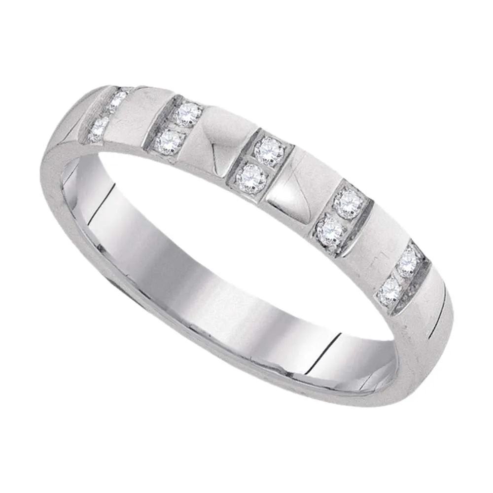 10kt White Gold Men's Diamond Wedding Band