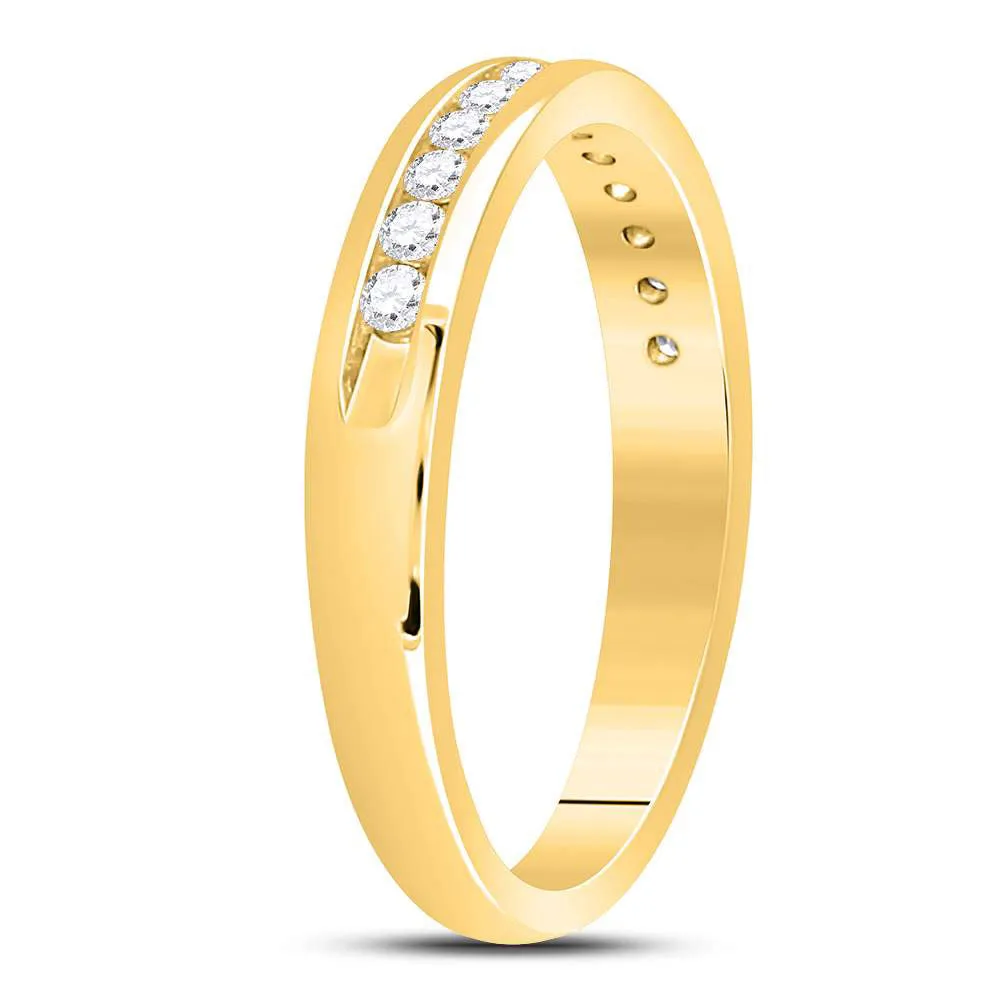 14kt Yellow Gold Women's Diamond Wedding Band - 1/4 Cttw by Keene Jewelers