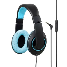 Blue Kensington Headphones with Inline Mic And Volume Control