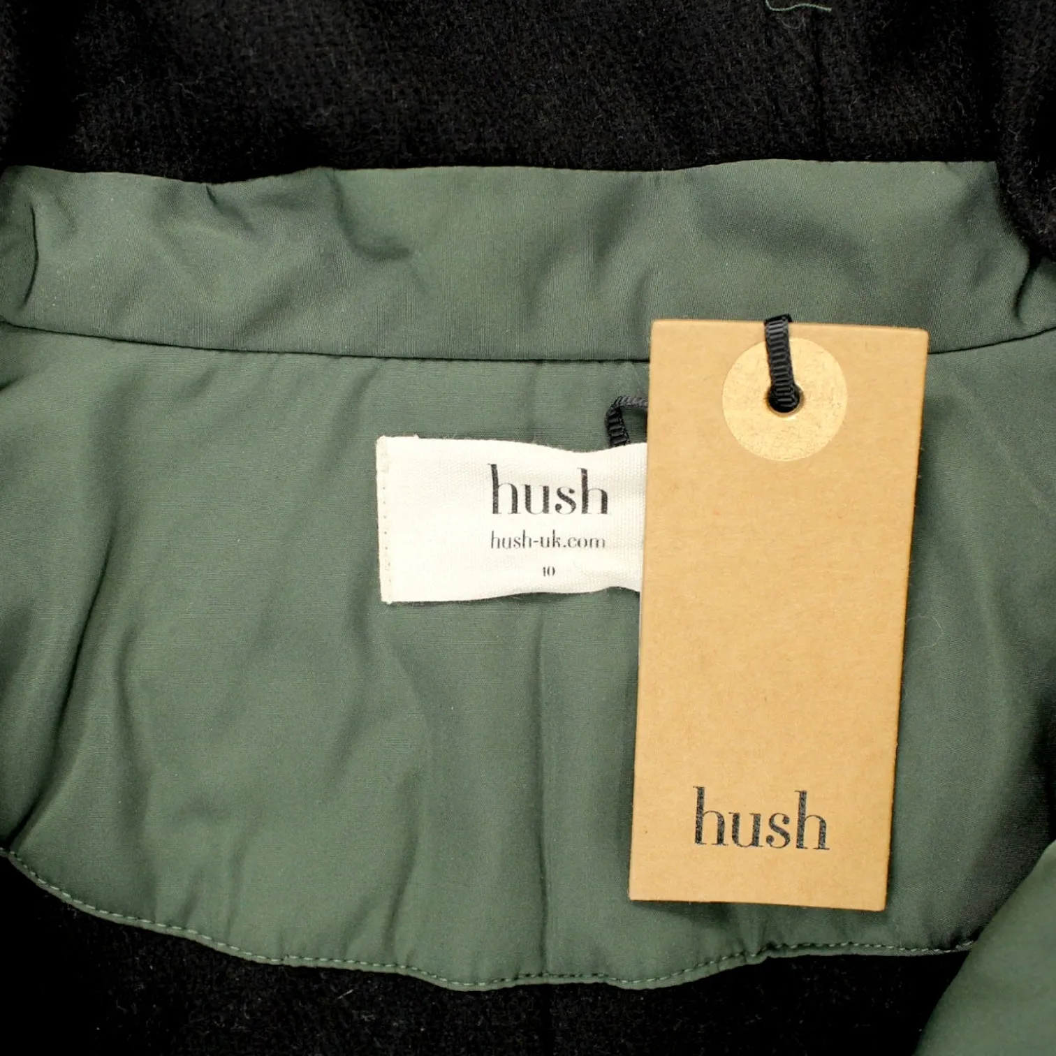 Khaki Wool Lined Coat by Hush