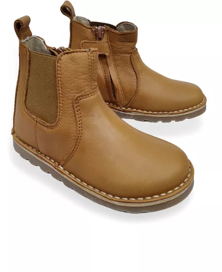 Kids Unisex Tan Leather Boots Sale