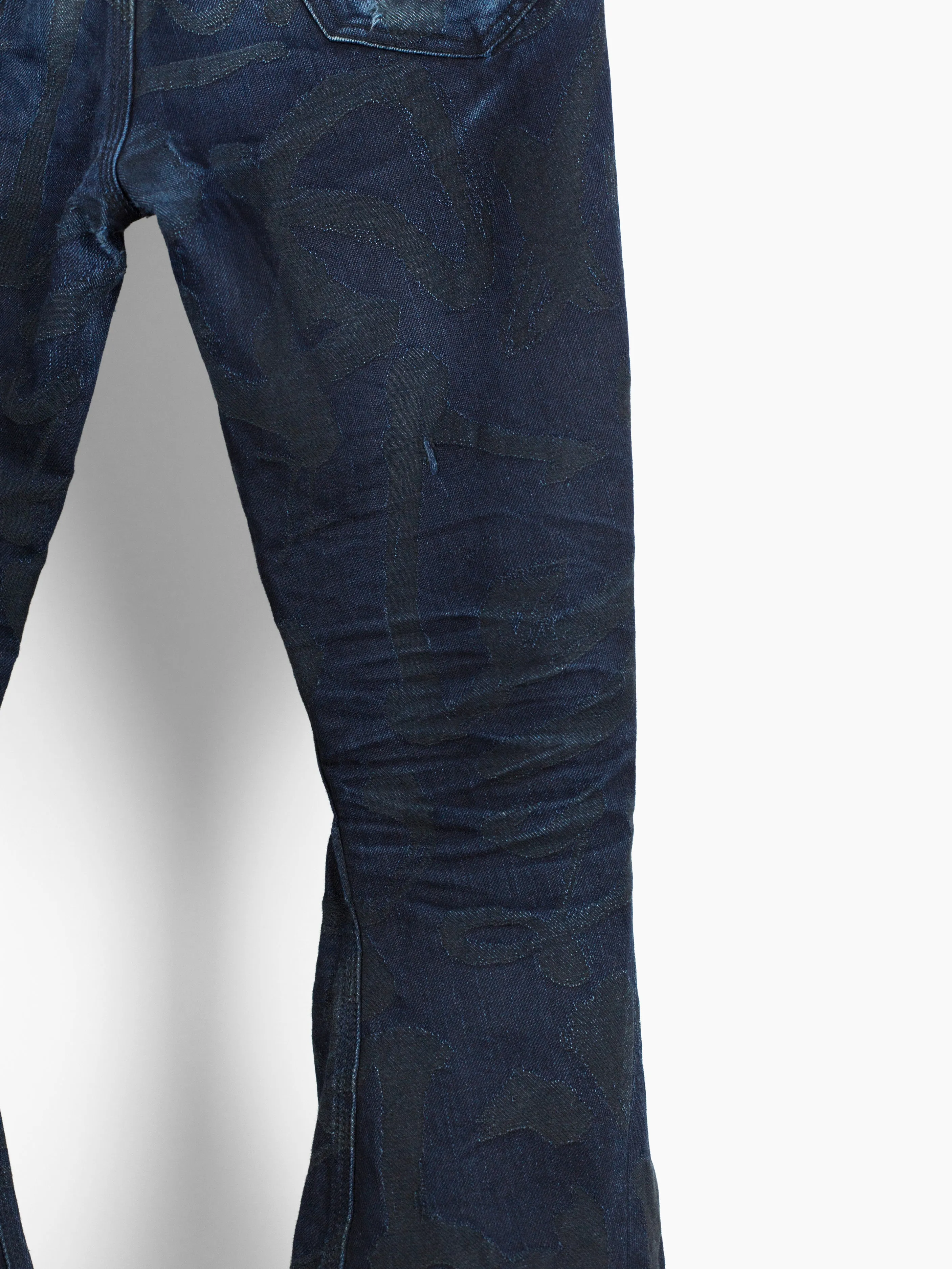 Kozaburo bootcut jeans - Calligracamo shorts / 3D design - SS19 collection