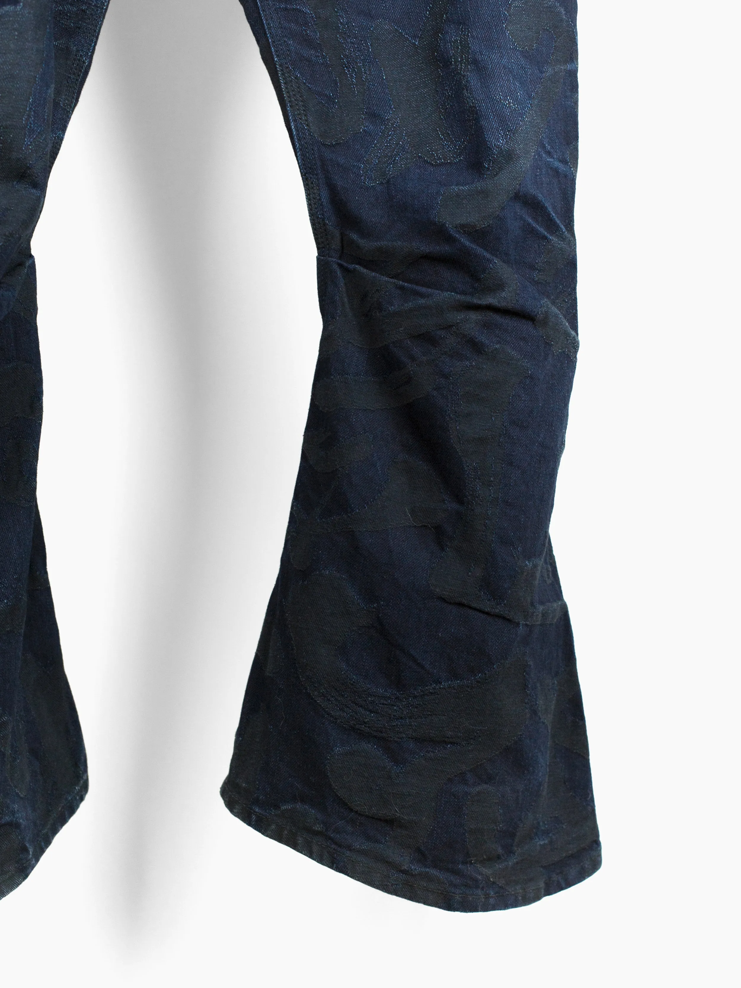 Kozaburo bootcut jeans - Calligracamo shorts / 3D design - SS19 collection