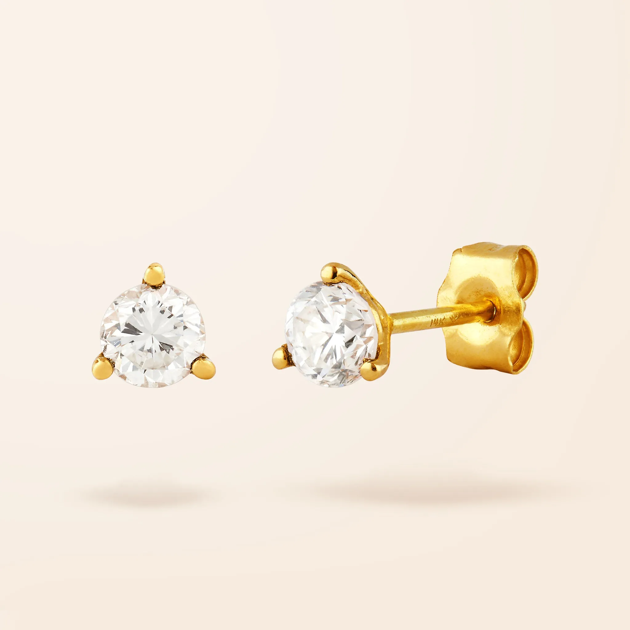 Lab Created Diamond Gold Stud Earrings .40ct TW