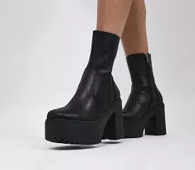 Lamoda Platform Ankle Boots for Women - Black