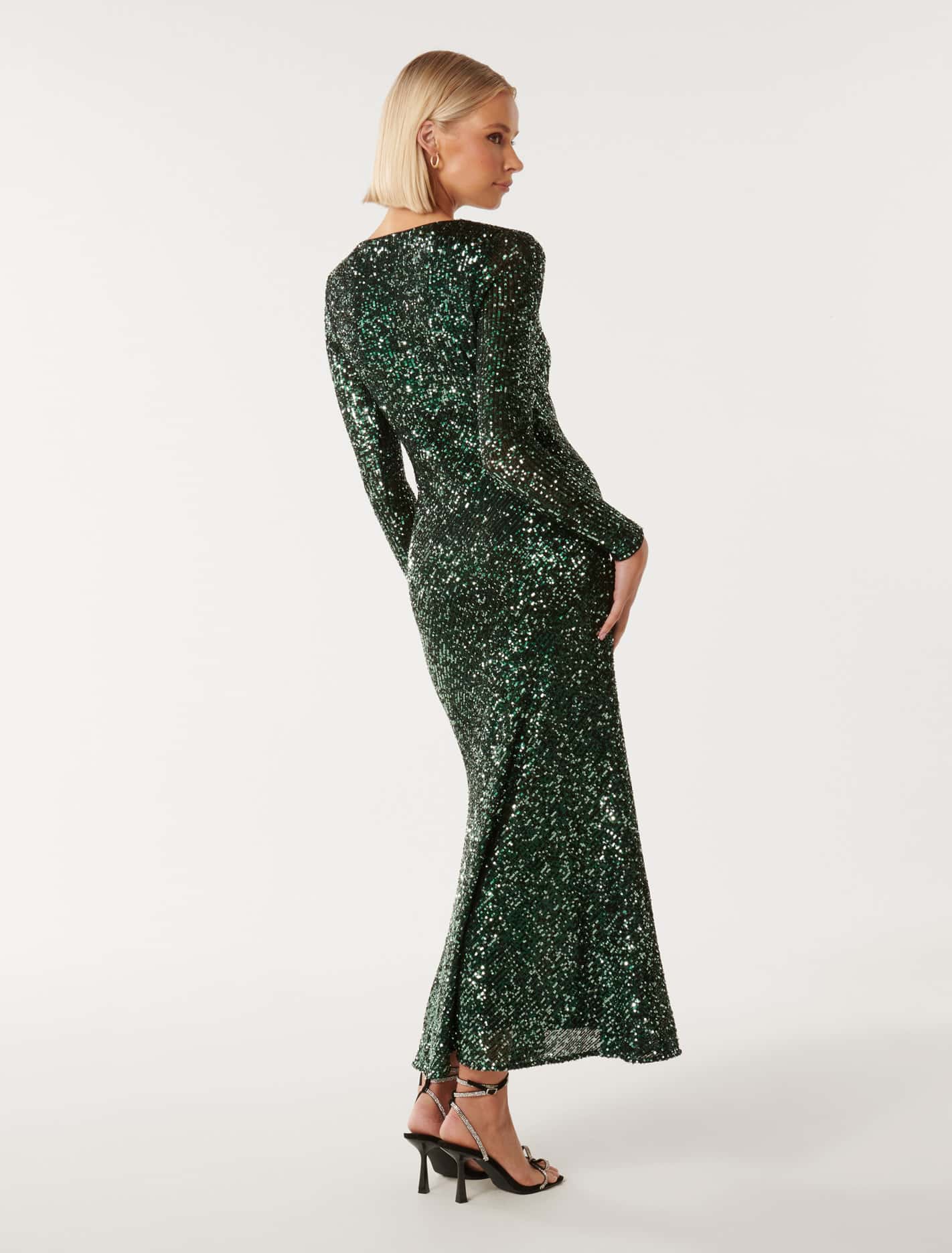 Laurie Sequin Long-Sleeved Dress