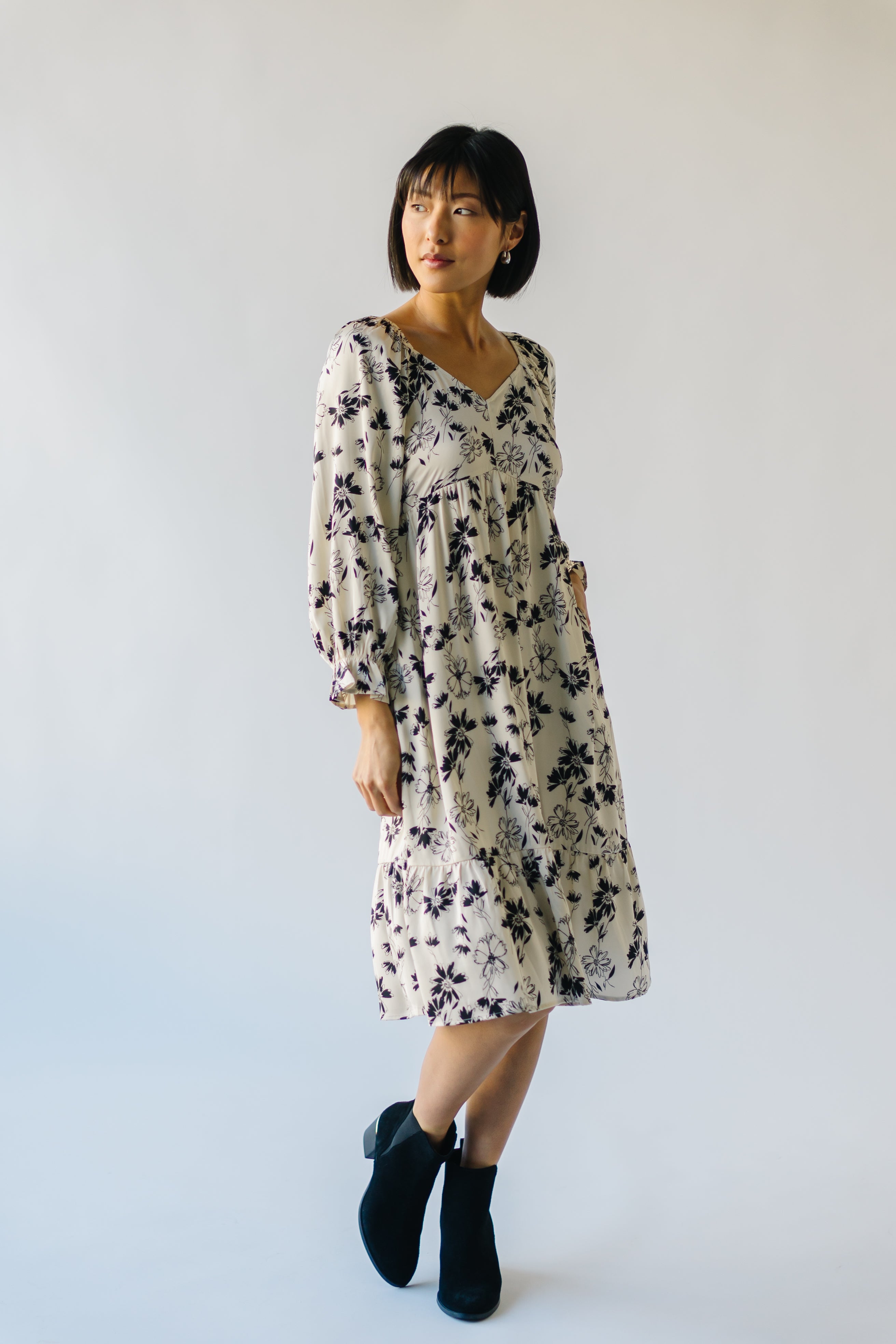 Lawler Floral Detail Dress Ivory