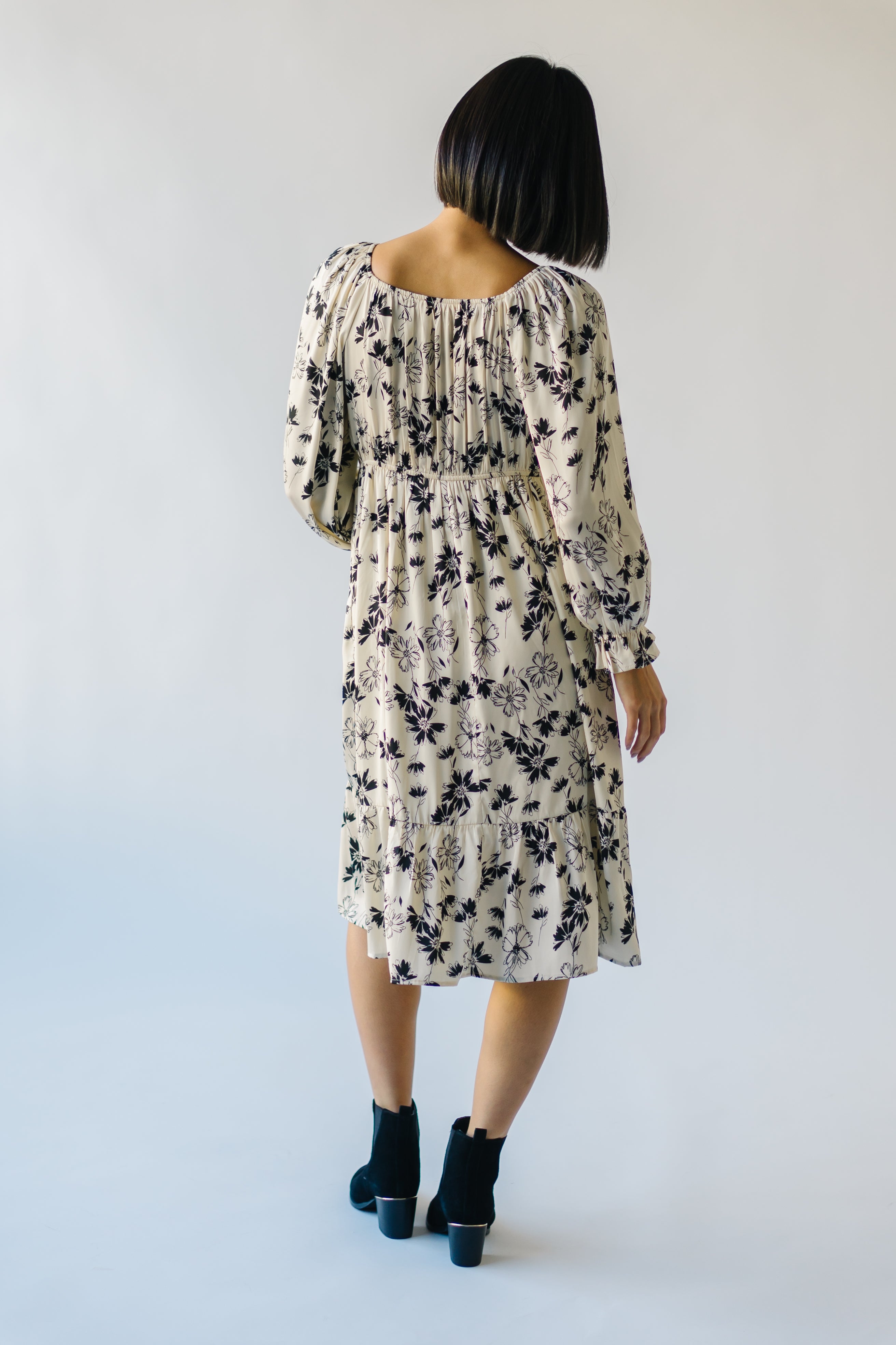 Lawler Floral Detail Dress Ivory