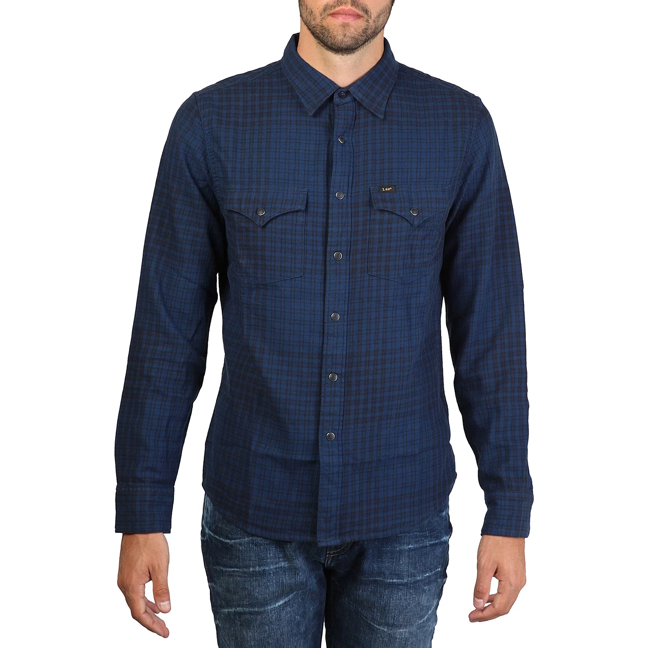 Lee Men's Western Shirt in Blue