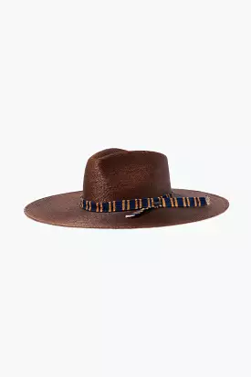 Leigh Straw Fedora - Brown: Brown Straw Fedora Hat