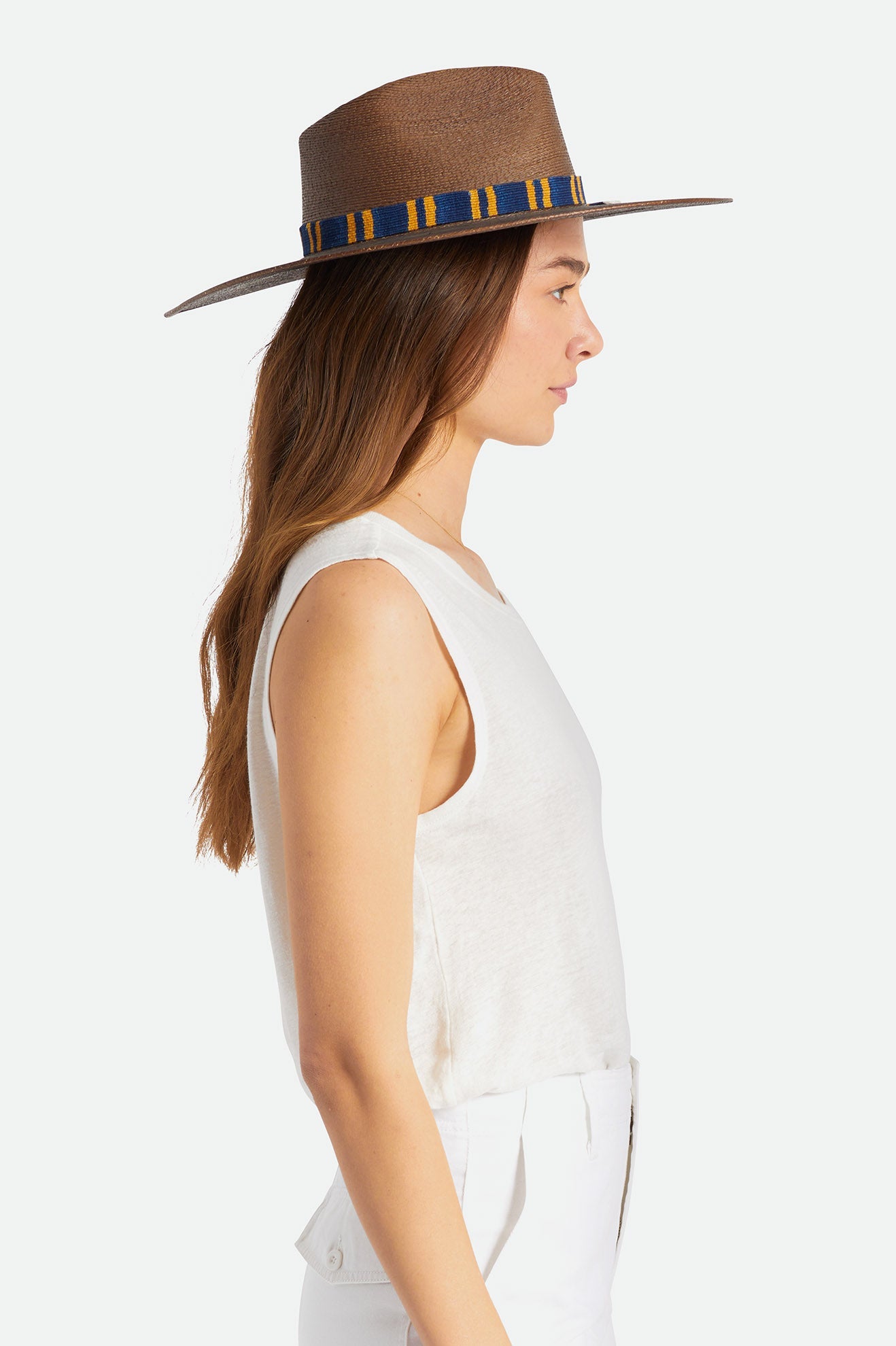 Leigh Straw Fedora - Brown: Brown Straw Fedora Hat