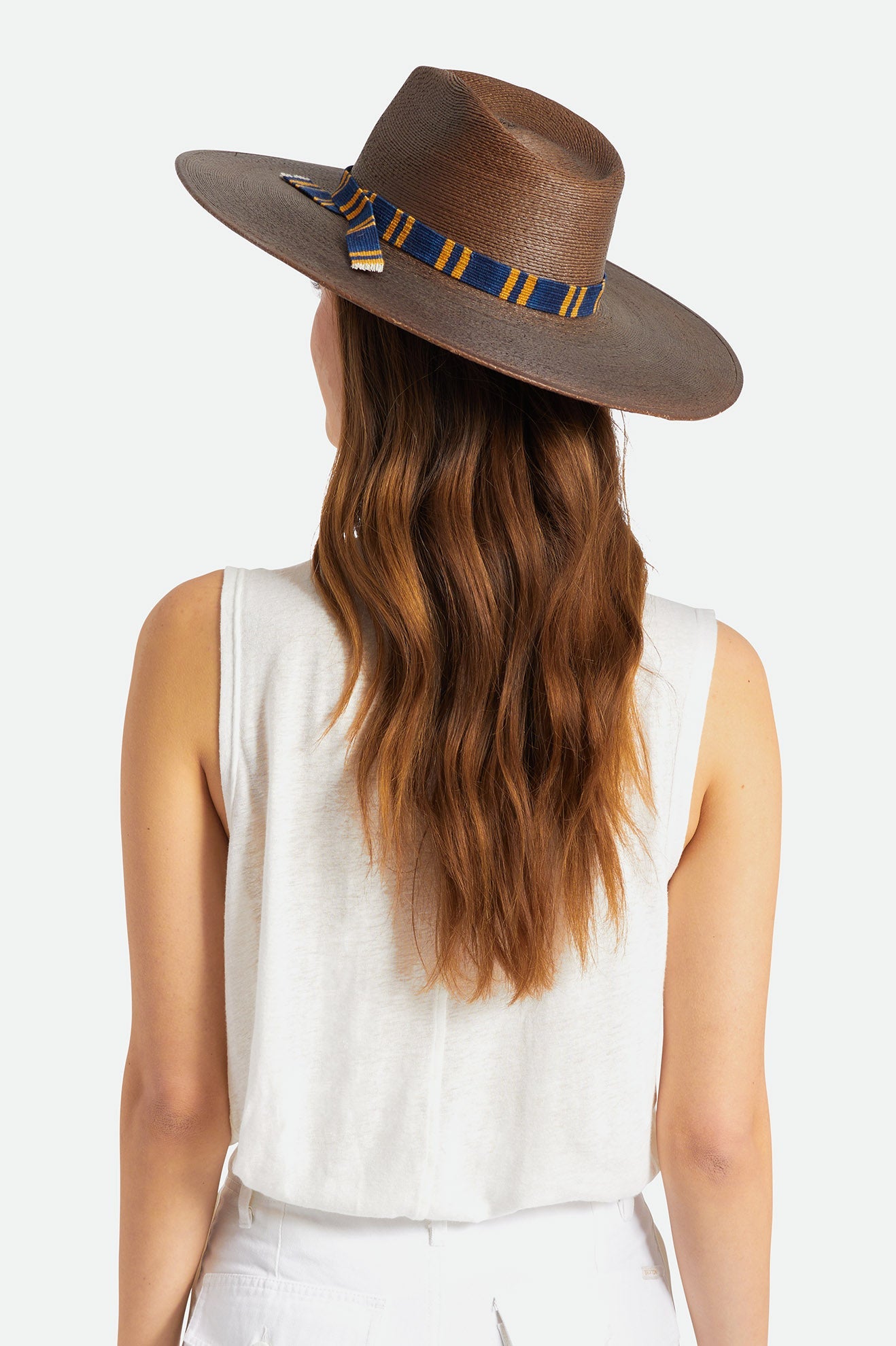 Leigh Straw Fedora - Brown: Brown Straw Fedora Hat