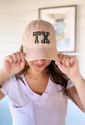 Leopard Dusty Pink Baseball Cap in Texas