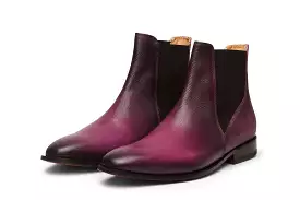 Lizard Print Chelsea Boots - Purple Patina