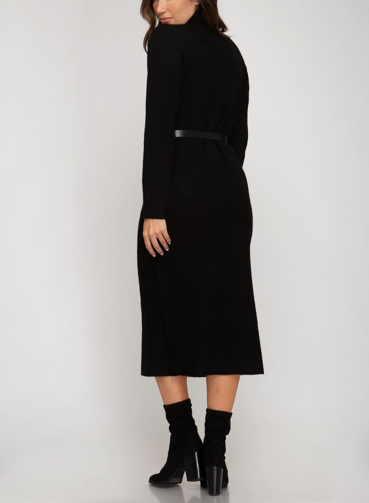 Long sleeve turtle neck sweater dress