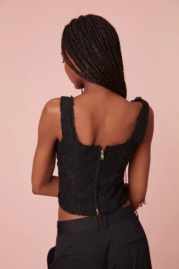 Loveshackfancy - Lorelai Bustier - Black: Shop now for the black Lorelai bustier by Loveshackfancy.