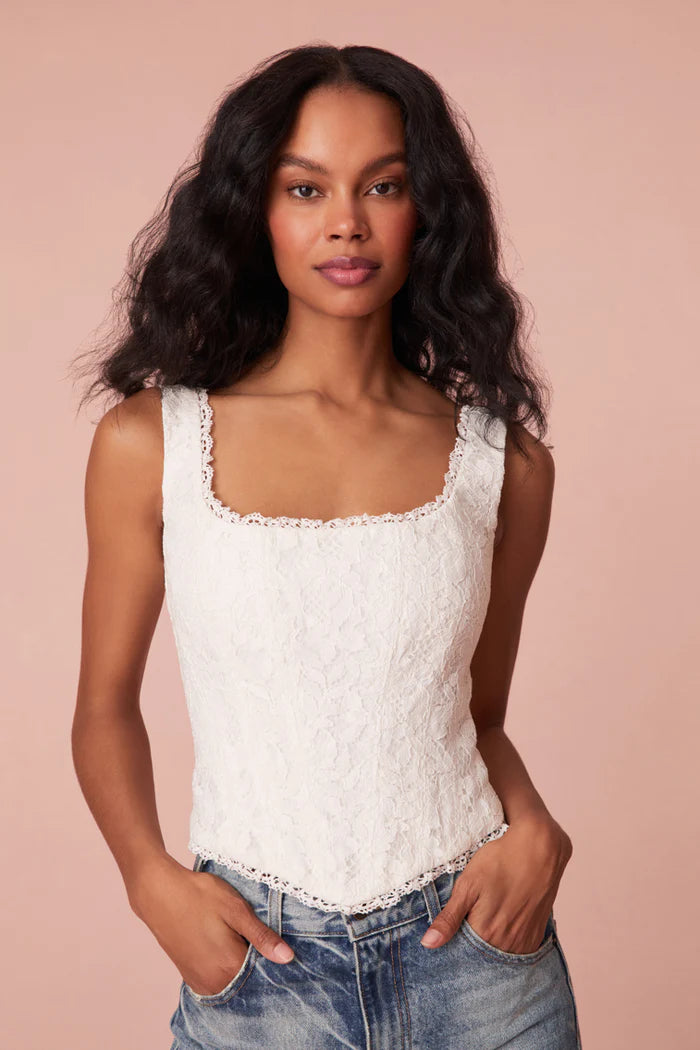 Loveshackfancy Lorelai Corset Bustier Off White