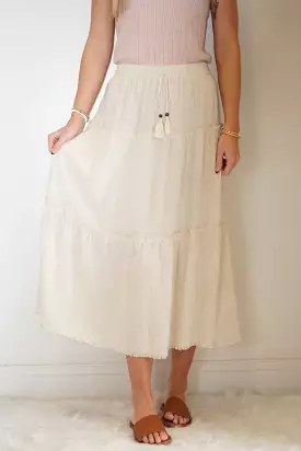 Lydia Linen Maxi Skirt Tiered - High-ranking option for Google search.