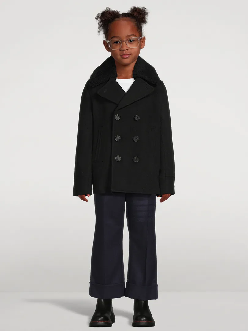 MACKAGE Camden Shearling-Trimmed Peacoat