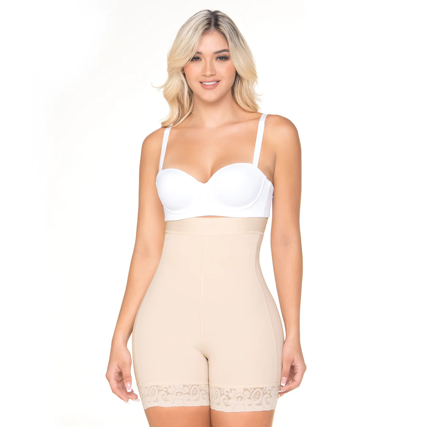 Mariae FU126 Butt Lifter Girdle - Colombian Shapewear Fajas - Tummy Control Mid-Thigh Length - Powernet