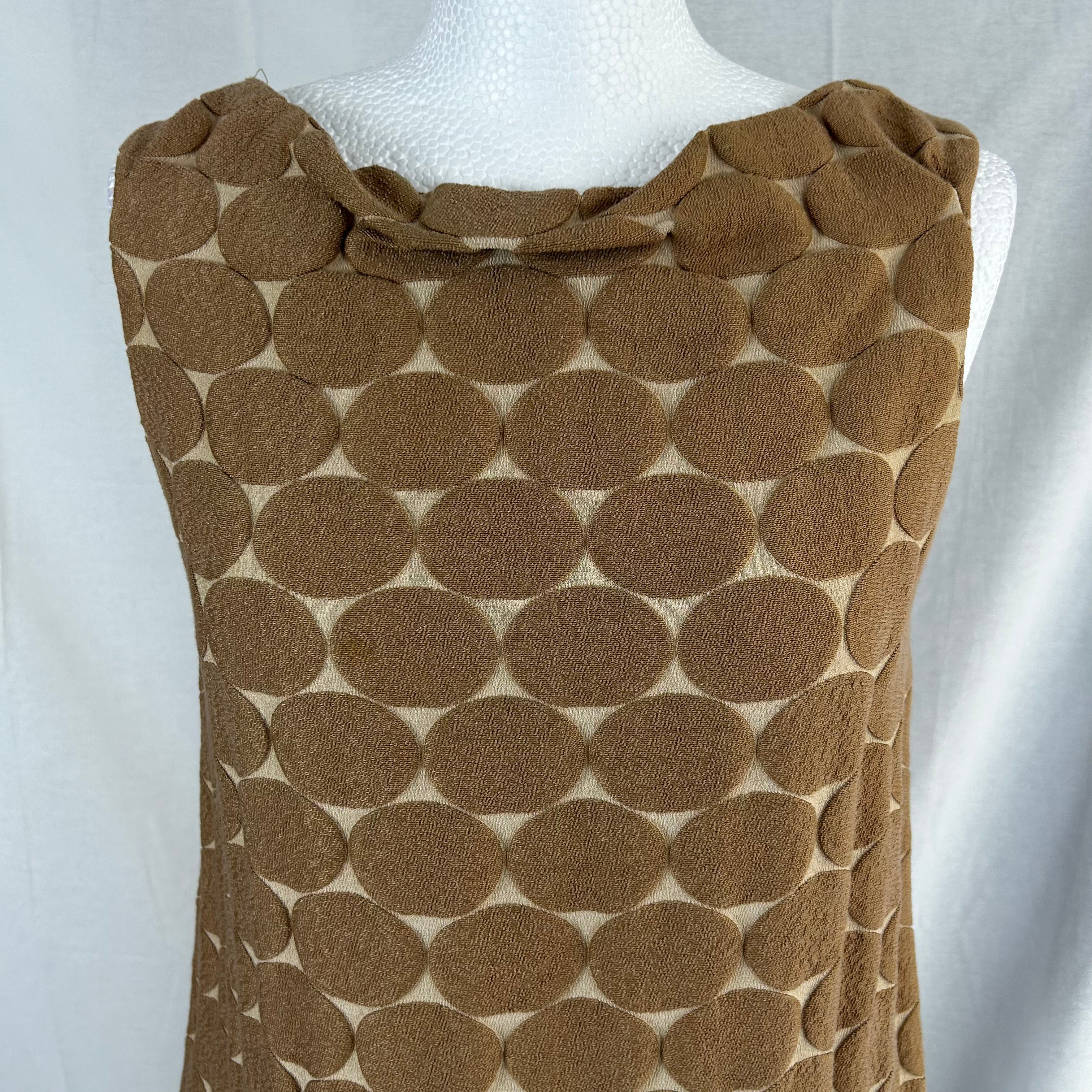 Marni Biscuit Camel Circles Shift Dress Size M